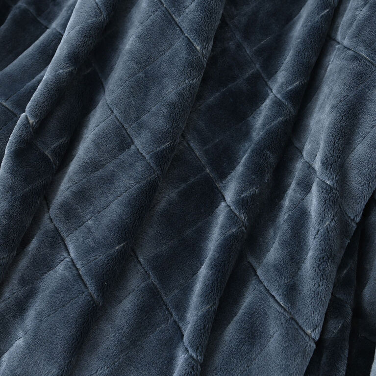 Nemcor Recycled Textured Blanket (Queen) - Blue