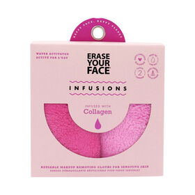 Erase Your Face 2Pc Infused Cloths Set - Collagen - Pink
