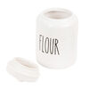 Truu Design Farmhouse Modern Ceramic Flour Jar, 9.5"H x 4"Diameter, White