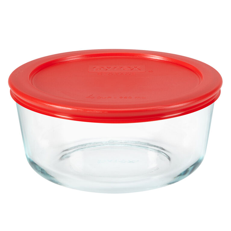 Pyrex 4 cup glass storage with lid