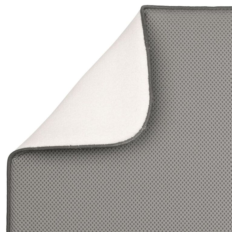 iDesign iDry Kitchen Mat Solid - XLarge 24" x 18" Pewter/Ivory