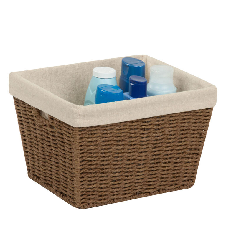 Honey Can Do Medium Lined Paper Rope Basket Brown