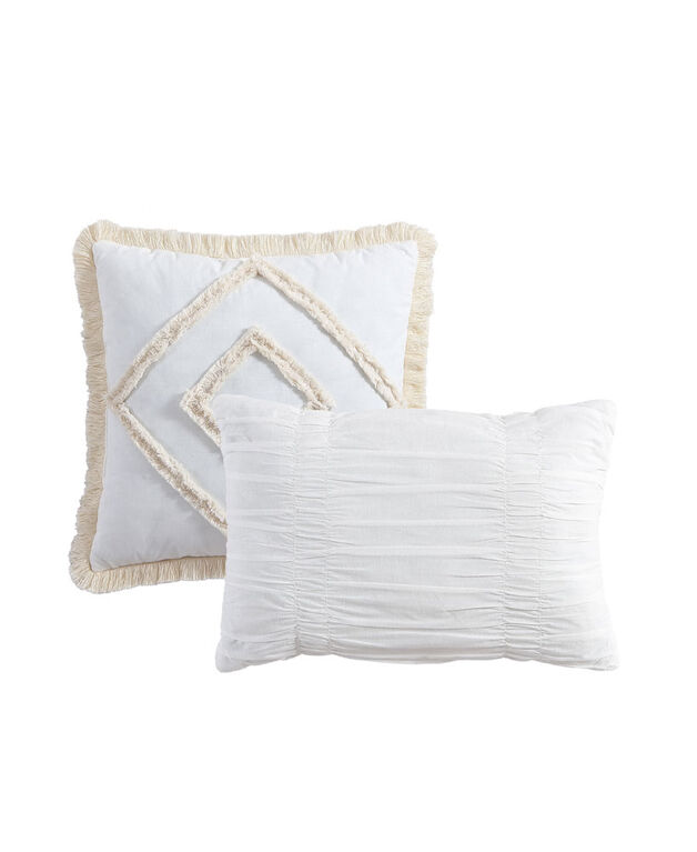 Swift Home - Washed Cotton Jacquard 5pcs Comforter Set - King Light Grey