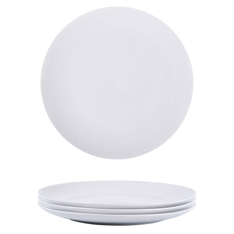 S&CO Gourmet Coupe Dinner Plates 27Cm set of 4, Superwhite