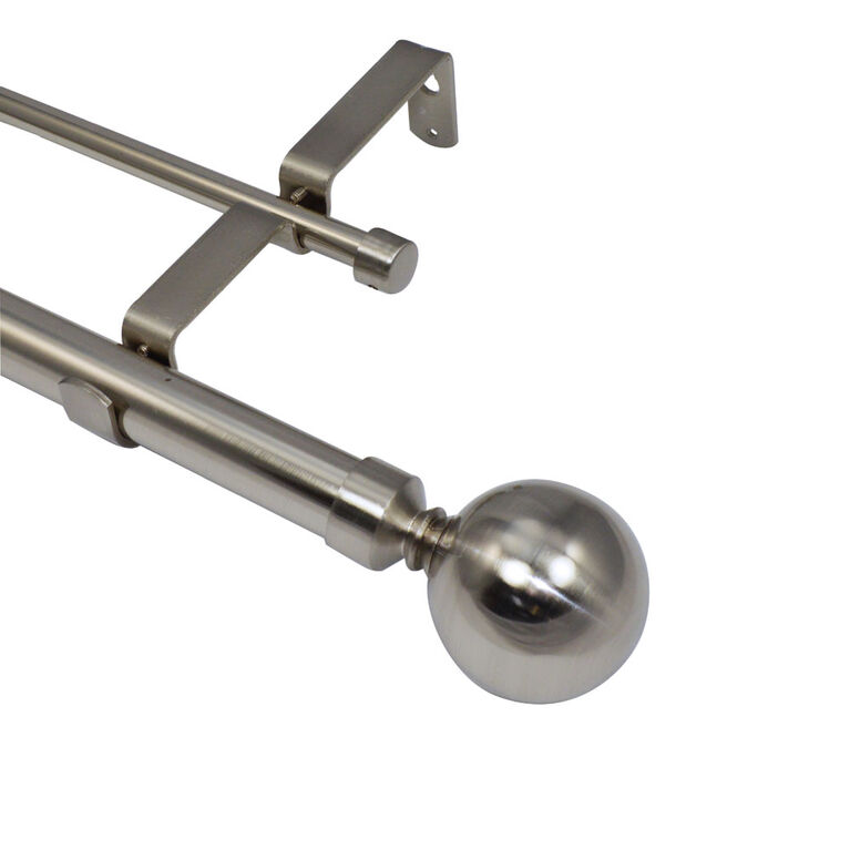Versailles Ball Double Rod Brushed Nickel 72-144