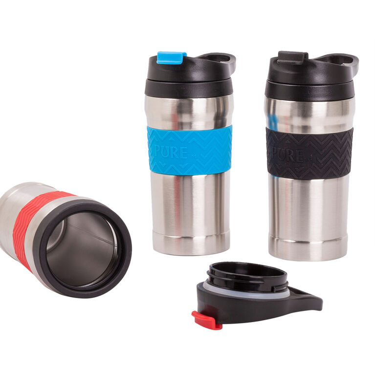 PURE Stainless Steel Vacuum Insulated Travel Tumbler, 12 oz - colour may vary, selected at random, 1 per order