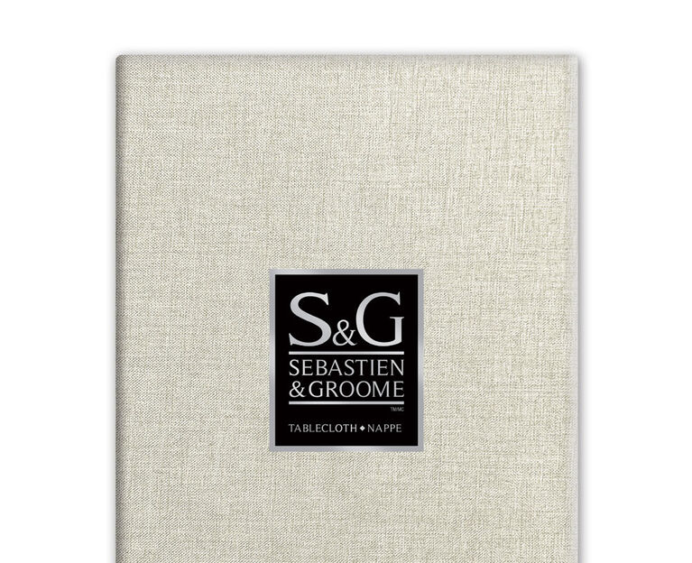 SEBASTIEN & GROOME Linen Look Tablecloth Natural 60"X120" Oblong