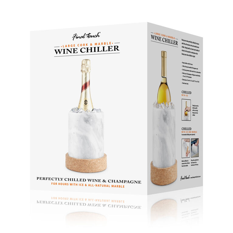 Final Touch Large Cork & Marble Wine Chiller