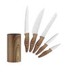JS Gourmet 6Pc Knife Set W/Block  Wood Finish