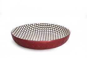 BIA Textured Shallow Bowl, Red