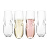 Final Touch BUBBLES Sparkling Wine / Champagne Stemless Glasses - Set of 4