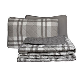 Swift Home 3 Pieces Printed Quilt Set King Plaid