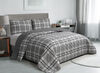Swift Home 3 Pieces Printed Quilt Set Double/Queen Plaid