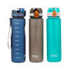 PURE Plastic Sport Water Bottle with Lockable Lid & Carrying Strap, 1L - colour may vary, selected at random, 1 per order