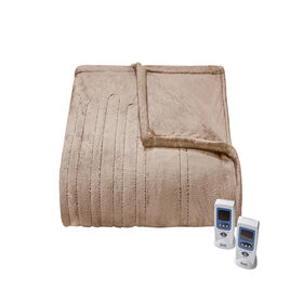 Beautyrest Microlight Heated Blanket King Taupe