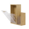 Bodico Tall Bamboo Storage Organizer with Plastic Compartments, 8"L x 3"W x 9"H, Beige
