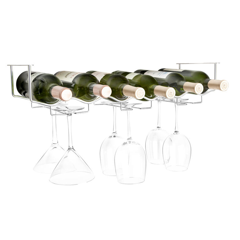 Final Touch Under Cabinet 6 Bottle Wine / Glass Rack