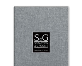 SEBASTIEN & GROOME Linen Look Tablecloth Silver 54"X70" Oblong