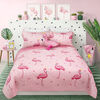 S&CO Twin Woven Printed Microf. Quilt Set 2Pc Flamingo