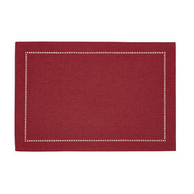 Harman Linen Look Polyester Placemat 13x19" Red