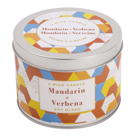 Kiera Grace 3-Wick Mandarin & Verbena Soy Blend Tin Candle