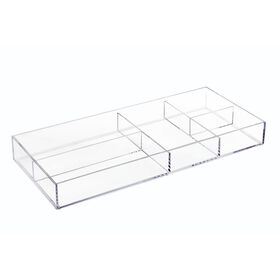iDesign Clarity Divided Tray - 16" x 7" x 2" Clear