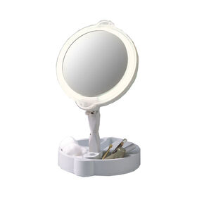 FLOXITE 10X 7-Inch L.E.D. Dual Sided Mirror - White