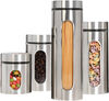 JS Gourmet 4Pc Canister Set  S/S  Silver