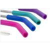 PURE 4-Piece Stainless Steel Straws with Silicone Tips & Cleaning Brush - colour may vary, selected at random, 1 per order