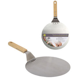 Luciano Gourmet 10" Stainless Steel Pizza Lifter with Wooden Handle, Silver