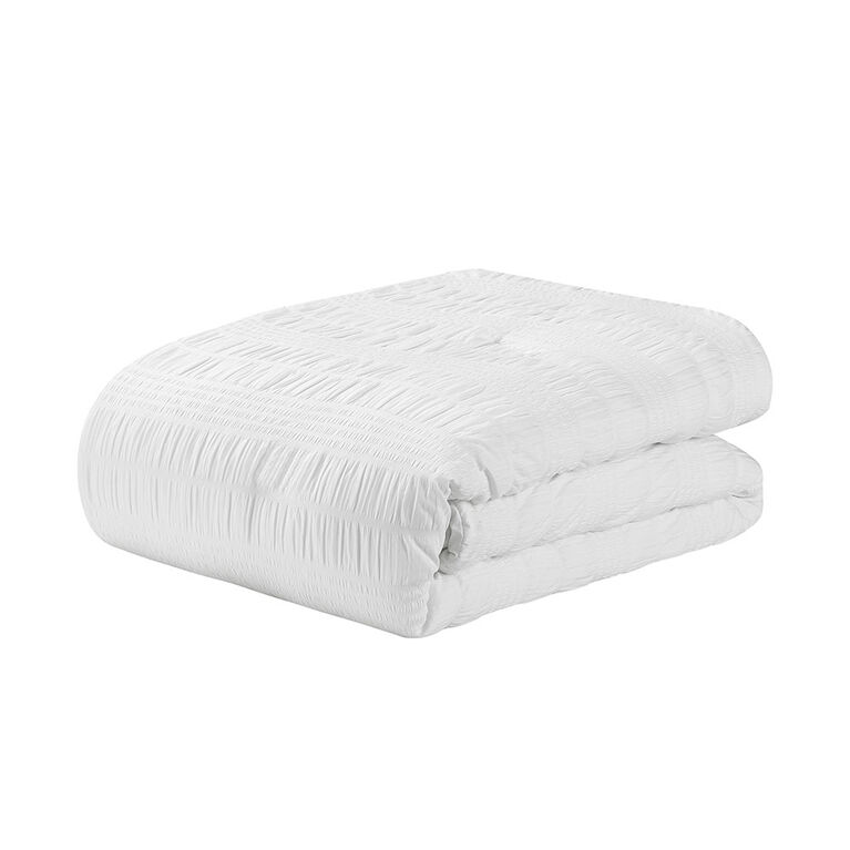 Beco Home Seersucker 7Pc Queen Bed in a Bag Comforter Set