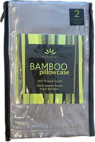 Natural Home Bamboo Pillow Case Pewter Queen