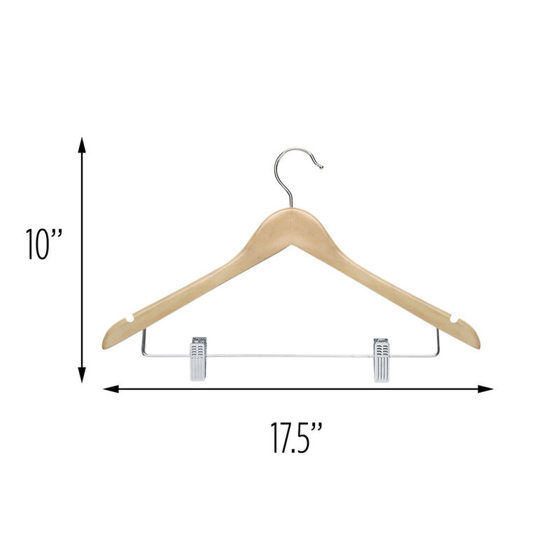 Honey Can Do Maple Clip Suit Hangers S/12
