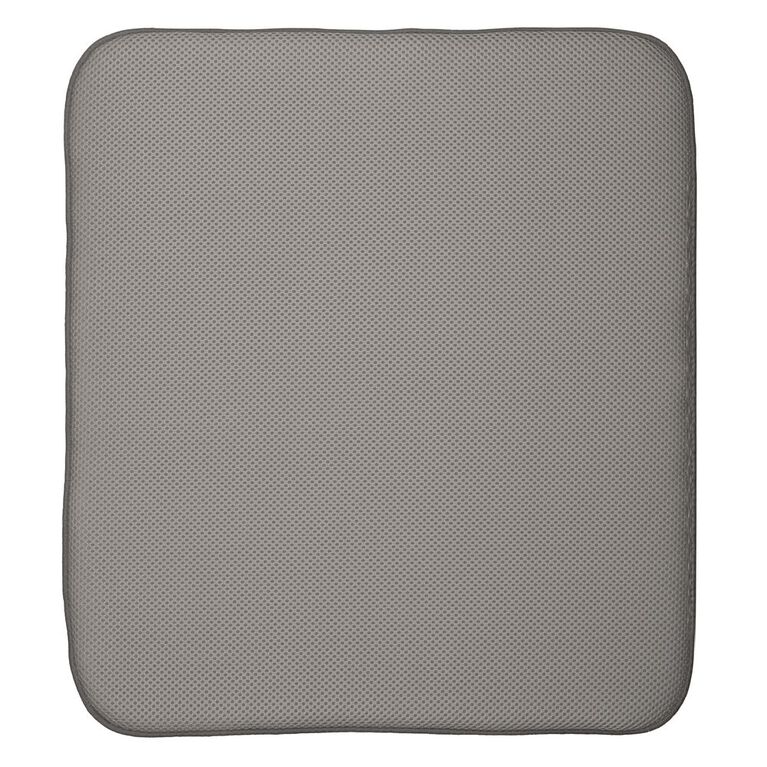 iDesign iDry Kitchen Mat Solid - Large 18" x 16" Pewter/Ivory
