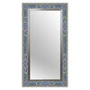 24" X 44" Blue Tiles Framed Mirror