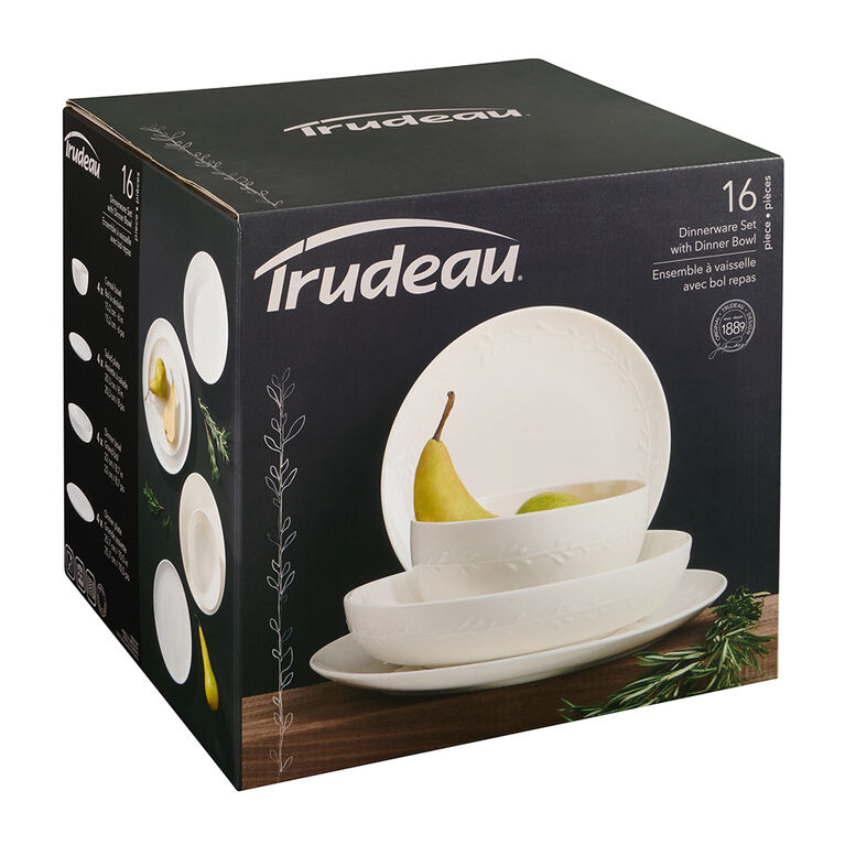 Trudeau Charlie 16Pc Dinnerware Set with Bowl
