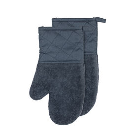 Harman S/2 Solid Pantry Terry Oven Mitts 7x12" Blue