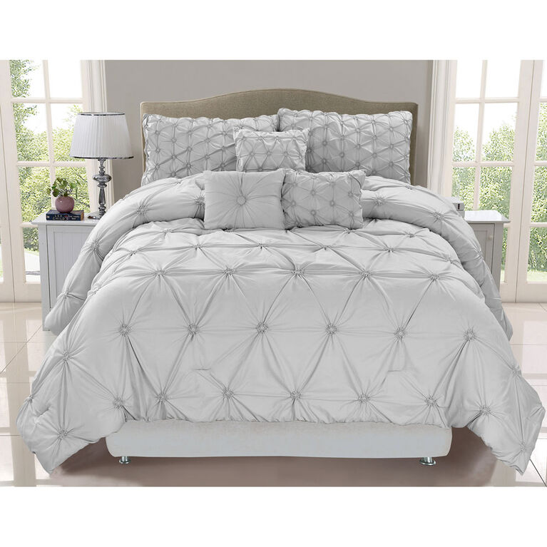 S&CO Chateau 7PC Grey King Comforter Set