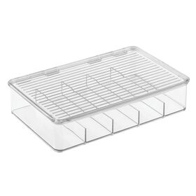 iDesign RPET Linus Stackable Battery Organizer Box Clear