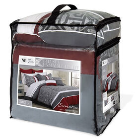 S&CO Sumatra 7PC Charcoal Queen Comforter Set