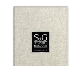SEBASTIEN & GROOME Linen Look Tablecloth Natural 60"X104" Oblong