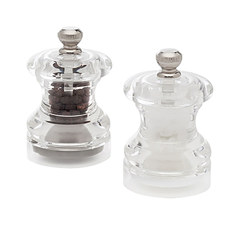 Cole & Mason Button 6.5Cm Acrylic/Chrome Salt And Pepper Mill Set