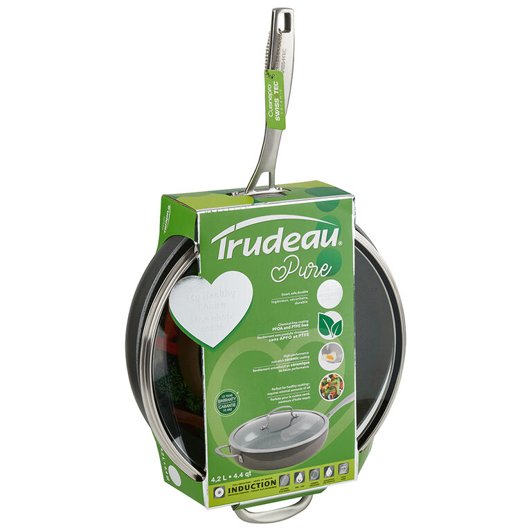 Trudeau Pure Ceramic 12" Saute Pan W/Lid