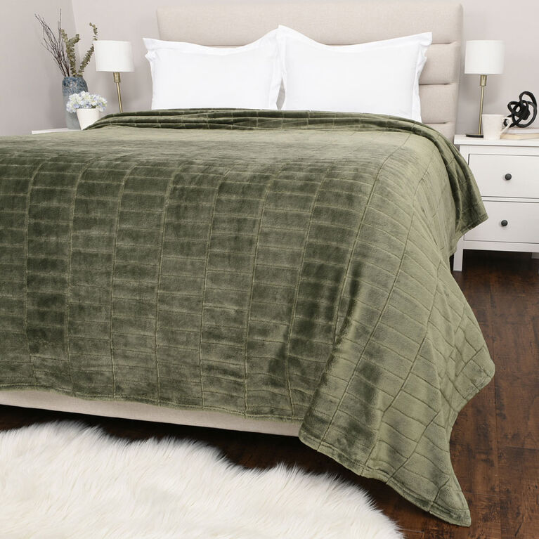 Nemcor Recycled Textured Blanket (King) - Green