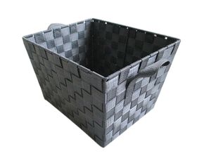 Storage Solution Grey Medium Woven Strap Bin