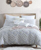 Swift Home - Washed Cotton Jacquard 5pcs Comforter Set - King Light Grey