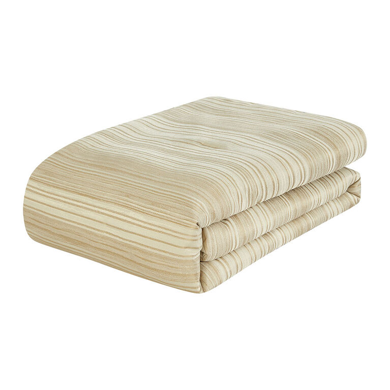 Beco Home Golden Stripe 10 Pc King Bed in a Bag Comforter Set