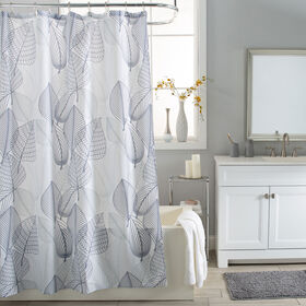 Moda At Home Grey Leaves Shower Curtain 72"X 72"