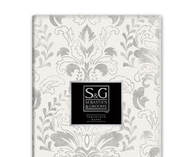 SEBASTIEN & GROOME Walburg Print Tablecloth Grey 60"X104" Oblong