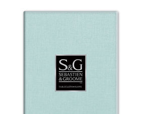 SEBASTIEN & GROOME Linen Look Tablecloth Powder-Blue 60"X104" Oblong